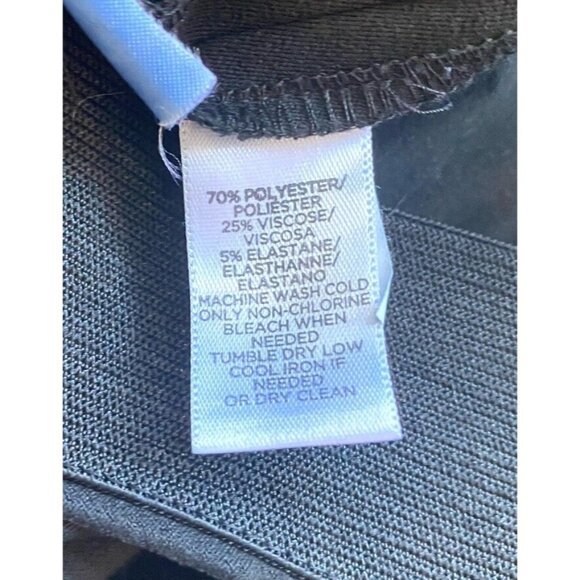 LOFT Womens Black Elastic Waist Side Zip Dress Pants Size 14 Accent Ankle Zipper - Picture 6 of 6